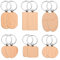 12 Pcs Porte-Clés en Bois, Bricolage Vierge Porte Clés Bois Brut avec Anneau, Personnalisé Rectangle Naturel Étiquettes en Bois Porte-Clés pour Clés Femmes Hommes Cadeau Décor
