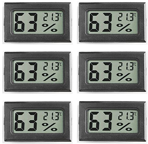 Bkinsety Lot de mini thermomètres hygromètres numériques électroniques LCD pour intérieur (6)