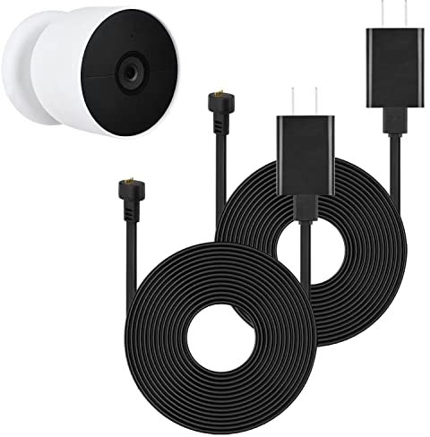 2Pack Power Cable Compatible with Google Nest Cam Outdoor or Indoor, Battery, 30Ft/9.1m Weatherproof Outdoor Cable Continuously Charging Your Nest Camera (Black)