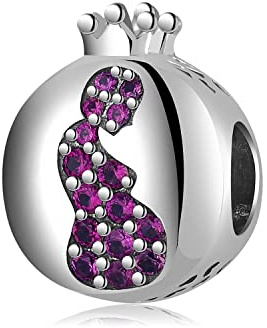 Charm Grossesse Femme Enceinte Douce Attente Naissance Bébé en Argent 925 - Les Folies pour Pandora, Argent sterling, Zircone cubique