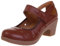 Womens Closed Toe Mary Jane PU Leather Round Toe Retro Mary Jane Pumps Low Heels Office Work Mary Jane Pump UK Size 5.5 Brown
