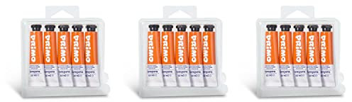 Primo 3 x 5 Tuben Aluminium 12 ml Farbe Gouache, Orange 250