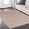 Taracarpet Teppich fürs Wohnzimmer Schlafzimmer und Kinderzimmer Skandi Boho Designerteppich hoch-tief Struktur Rauten Uni beige 160x230 cm