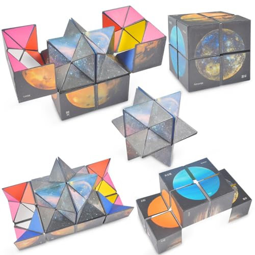 FGen 2 in 1 Sternenklarer Himmel Zauberwürfel Infinity, Zauberwürfel Sternenklarer Himmel, Stressabbau Spielzeug, für Kinder Erwachsene (B)