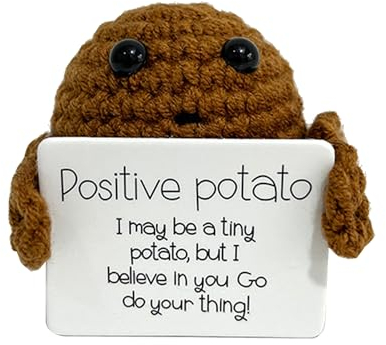 Norhogo Lustige Potato Puppe, Mini Lustige Positive Kartoffel, Positive Doll Potato Pocket Hug Geschenk, Kreative Strickwolle Puppe für Frauen, Abschiedsgeschenk Kollegen, Beste Freundin Geschenke, S