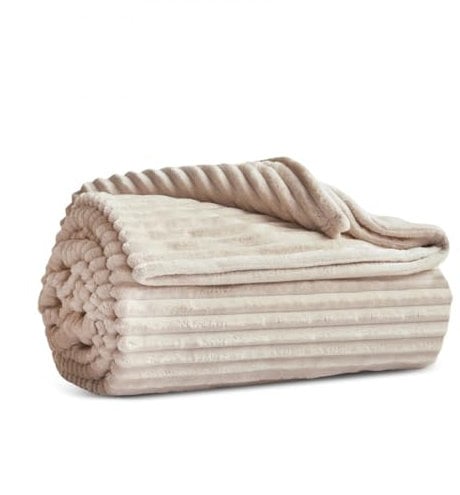 KARACA Ruby Stripe Wellsoft Doppel Decke, Ecru, 200 x 220 cm, Polyester - Stilvoller Komfort für gemütliche Stunden