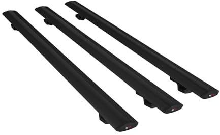 Kompatibel mit Opel/Vauxhall Zafira Life 2019-2024 Relingträger Basic Modell Dachträger 3 Bars Gepackträger SCHWARZ