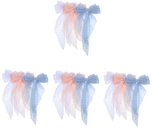 MAGICLULU 4 Set Di Fiocchi Per Da Bambina Per Donne Grandi Fiocchi Per Fermagli Per Coda Di Cavallo Fermagli Per Per Eventi Di Halloween 3 Pezzi*4