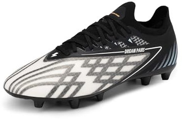 DREAM PAIRS Football Shoes Soccer Boots Trainer Professional Turf Sneaker for Athletics Cleat,Size 10,Black/White,SDSS2406M-E