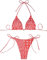GORGLITTER Bikini Damen Set Triangel Bikini Mit Blumen Neckholder Bikini Set Boho Bikini Zweiteiler Badeanzug Bademode Rot S