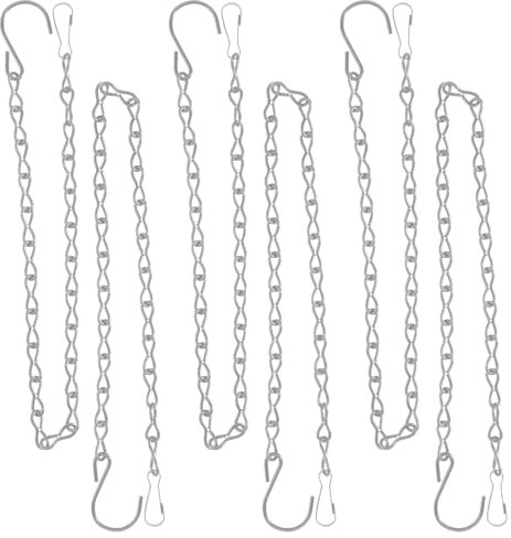 6 Stück Blumenampel Ketten, 50 cm Metallkette Zum Aufhängen, Hängekette für Pflanzen, für Hängepflanztopf, Hängepflanze, Blumentöpfe, Vögel, Laternen, Billboard, Innen, Außen