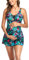 Tankini Maillots de Bain Maternité Shorty Taille Haute Maillot de Bain Enceinte Floral Tropical col en V été Ensemble Maillots de Bain Deux Pièces Grande Taille Plage Natation (Noir, XL)