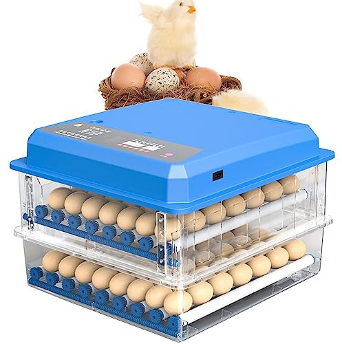 BINGQIAN Eier-Inkubator, Brutkasten für 56/98/152 Eier, automatische Eierwendefunktion um 360 °, intelligente Geflügelbrütermaschine, zum Ausbrüten von Hühner-, Wachtel-, Vogel- und Taubeneiern,3