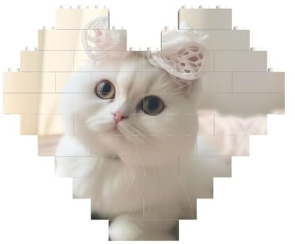 Personalisiertes Foto-Puzzle für Erwachsene & Kinder, PVC Fotopuzzle-Bausteine, Individuelles Geschenk für Männer & Frauen, Weihnachten & Geburtstag (Heart)