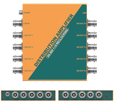 AVMATRIX SDI Splitter 1×9 Verteilverstärker, 3G/HD/SD unterstützte SDI-Formate, Re-clocking, Equalization, Signal-Retiming 1080p @60Hz (SD1191)