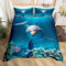 BJCJGGL Bettwäsche 135x200 Blauer Delphin Bettwäsche-Set mit Reißverschluss Schließung und 2 Kopfkissenbezug 80x80 cm - Weicher Atmungsaktive Mikrofaser Bettbezug für Kinder Mädchen