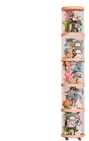 Yaztauho Stuffed Animal Storage Tube, Soft Toy Storage Tube, Fifth Floor Vertical Toy Storage Tube, Stuffed Toy Tube Storage With Wheels, Dustproof Stuffed Animal Tube For Bedroom Living Room