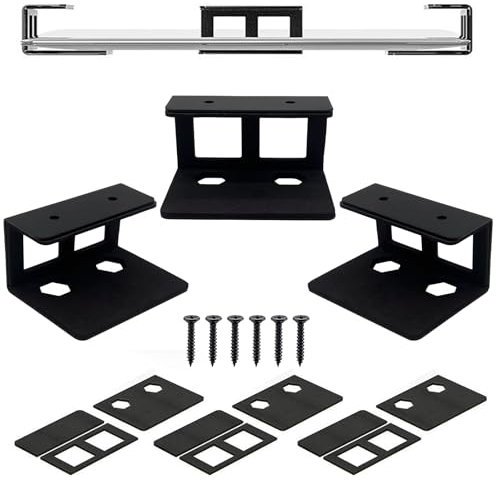 Support sous Bureau, Support pour Ordinateur Portable sous Le Bureau, Support Métallique Multifonctionnel pour Ordinateur Portable/Tablette/Clavier/Routeur, pour Appareils Épaisseur < 3,6cm