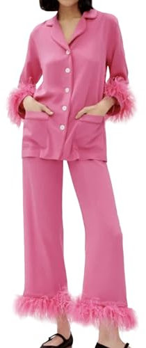 Pigiama Pizzo Pigiama Caldissimo Donna Pigiama Pile Donna Pesante Camicia da Notte con Bottoni Davanti Pigiami da Donna Estivi Camicia da Notte in Caldo Cotone Pigiama Satinato Camicia Notte Pile