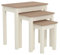 Galano Dufton Nest of 3 Tables Unit - Modern Sofa Side Table for Living Room - Small and Light Multilevel Coffee Table Set - Ivory/Oak