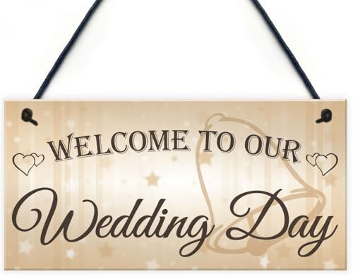 Cartel de madera Bienvenidos a nuestra decoración colgante del día de la boda Decoracion hogar