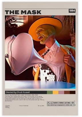 LIPOYE The Mask, Chuck Russell Filmposter, minimalistisches Filmposter für Schlafzimmer, Büro, Dekoration, Geschenk, 30 x 45 cm