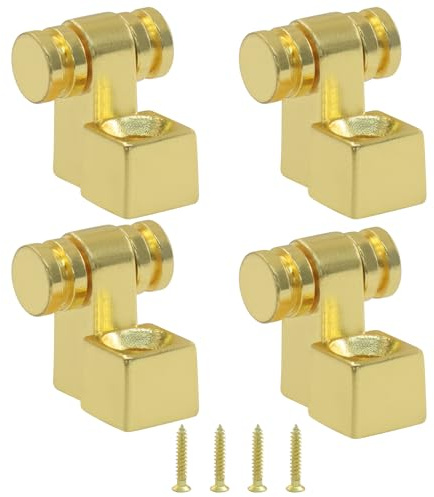 Cjueiom 4PCS Roller String Tree Guides Retainers, Gold | With Mounting Screws, Compatible with Fender Strat Stratocaster Tele Telecaster Electric Guitar, Durable Guitar Accessories