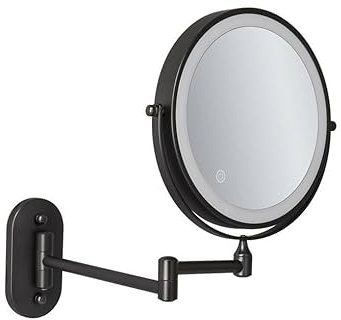 20,3 cm Wandspiegel mit LED-Vergrößerung, wiederaufladbar über USB mit 1X/3X, Schwarz