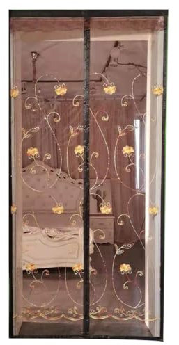 Fermeture Magnétique, Porte Moustiquaire Magnétique avec Rideau en Filet, pour Porte Coulissante, Porte-Fenêtre, Porte D'entrée et Porte Arrière,D,120 x 210 cm