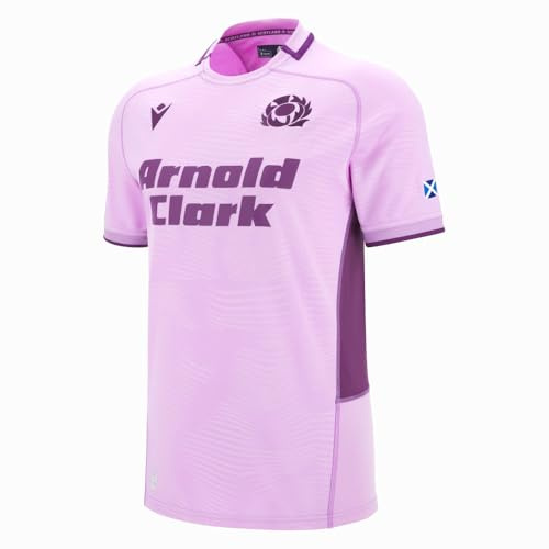 Macron Scotland SRU 2025/26 Mens Rugby Shirt - Home/Away (UK, Alpha, S, Regular, Regular, Purple - Away)