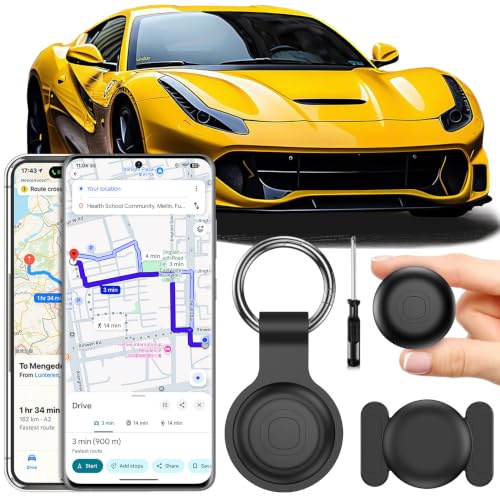 GPS Tracker für Auto, Magnetischer Air Tracker Android & iOS, GPS-Tracker für Fahrzeuge ohne ABO, Globale Abdeckung Magnetischer Tracker Verstecktes Ortungsgerät für Autos/Fahrräder/Motorräder