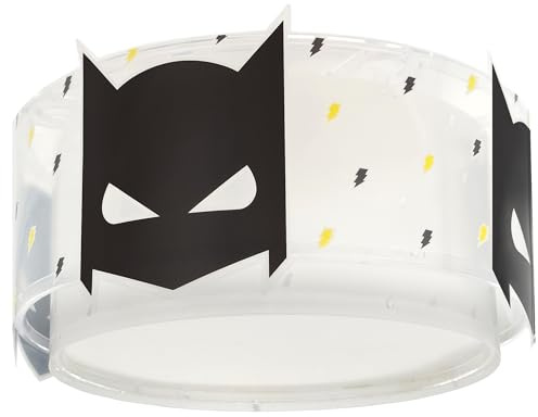 Dalber Kinder Deckenlampe Dark Hero Superheld 61806M | Deckenleuchte; Kinderzimmer; Jungenzimmerlampe; E27 - 2 x 15W