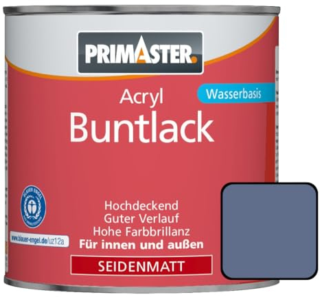 Primaster Acryl-Satinfarbe Farbe Puderblau, 375 ml