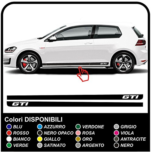 Sportstreifen GTI Seitenstreifen Aufkleber Set 3 & 5 Türer (SCHWARZ MATT)