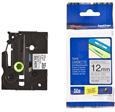 Brother TZE-M931 Thermodirektdrucktechnologie Schwarz/Silber Matt