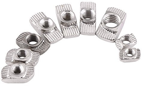 t Slot Hammer Head nut, 50 x Winc Plated Carbon Steel Hammer Head Screws for Aluminium Profile Carpentry (EU20-M5 x 10 x 6)