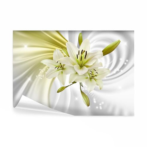 decomonkey Fototapete selbstklebend Blumen Lilien, 294x210 cm, XL, 3d | Effekt, Abstrakt, Selbstklebende, Tapeten, Wand, Fototapeten, Tapete, Wandtapete, klebend, Klebefolie