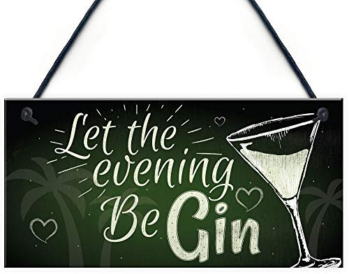 RED OCEAN Funny Gin Sign Alcohol Plaque Garden Shed Home Bar Pub Kitchen Plaque Friendship Gift
