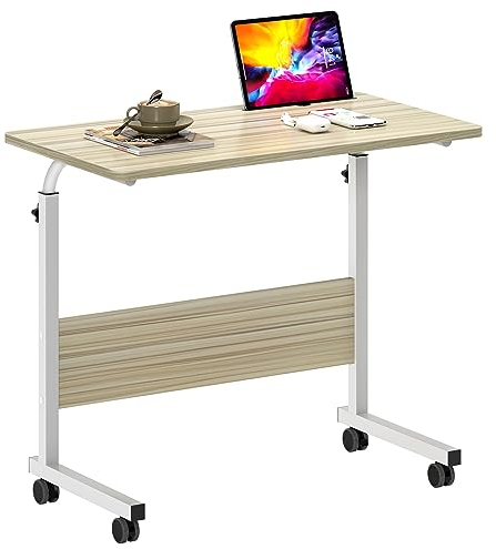 SogesHome Tavolino mobile Comodino Scrivania del computer Banco di stand Tavolo regolabile in altezza Tavolino per divano letto 05#3-80MP-SH