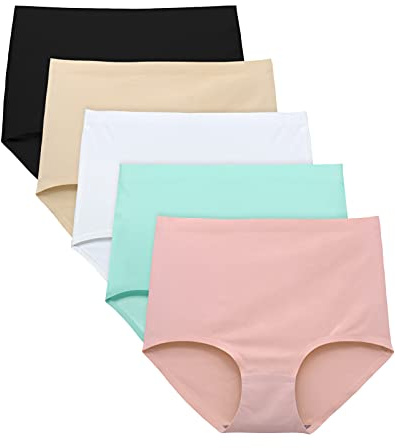 FallSweet No Show Slip mit hoher Taille Unterwäsche für Damen Seamless Panties, 5er Pack
