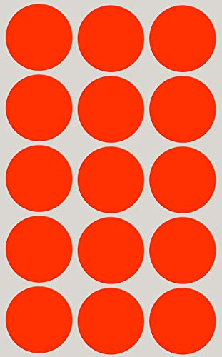 Aufkleber Neon Orange 30 mm Etiketten – 3 cm Klebepunkte 225 Stück von Royal Green