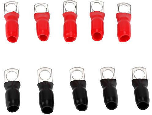 10pcs Copper Wire Terminal Lugs, Battery Cable End Vehicle Copper Terminal Ends 1/0 Gauge CV Joints and Accessories 0 awg ring terminal