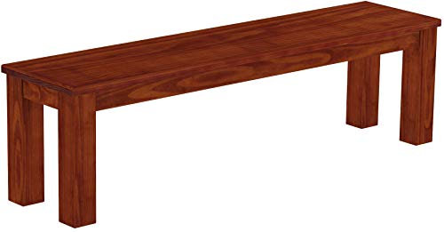 B.R.A.S.I.L.-Möbel Brasilmöbel Sitzbank 160 cm Rio Classico Mahagoni Massivholz aus Pinie, Verschiedene Größen & Farben, ideal für Esszimmer & Küche