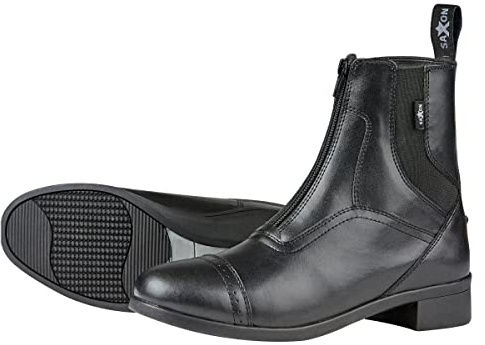 Saxon -Syntovia - Stivali da Equitazione con Cerniera - Unisex (41 EU) (Nero)
