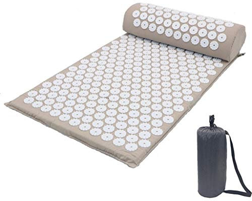 Akupressur Akupunkturmatte & Kopfkissen-Set, Hochpuls Set, Set Rücken, Nacken Und Ischias Lindern, Muskeln Entspannen, Schlaflosigkeit Lindern - Bandage + Reisetasche