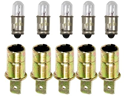 5 x Lampenfassung + Glühbirnen 12V Tachobeleuchtung für MZ RT, ES, ETS, TS, ETZ, Simson S51