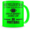 Samunshi® Ich denke an Football Tasse Kaffeetasse Teetasse Kaffeepott Kaffeebecher Becher H:95mm/D:82mm neon grün