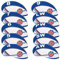 TOHMLAPE GOLF 10pcs UK Flag Patterned Neoprene Golf Club Wedge Iron Head covers cover set Headcovers Protect Case,White & Blue