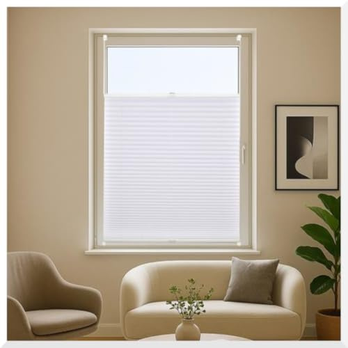 ondeco® Plissee Klemmfix ohne Bohren | Easy-to-fix Weiß 80x130 cm