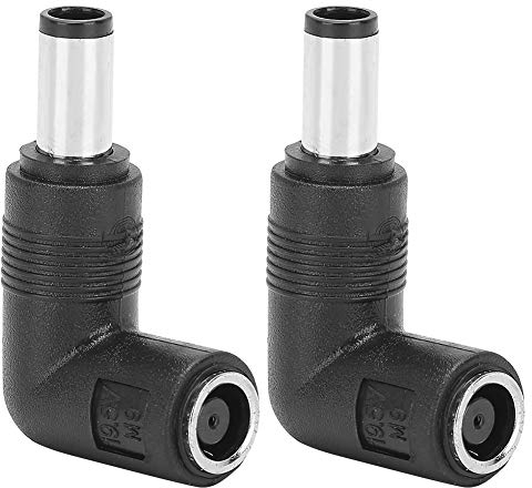 Profi Adapter zwischen Buchse und Stecker Winkelstecker Netzteilstecker Direkt zu Winkelstück Stecker für Laptop Straight to Elbow 7,4 x 5,0 mm bis 7,4 x 5,0 mm, Schwarz